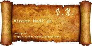 Vinter Noémi névjegykártya
